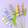 Hand woven - knitted - bell orchid - bouquet - decoration -01.