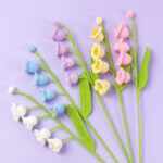 Hand woven - knitted - bell orchid - bouquet - decoration -01.