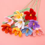 Hand woven - knitted - tulips - bouquets - decorations -01.