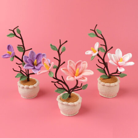Hand woven - Knitted - Magnolia - Potted Plants - Decorations -01.