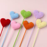 Hand woven - knitted - heart - bouquet - decoration - love.