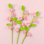 Hand woven - Knitted - Cherry Blossoms - Bouquet - Decorations -01.