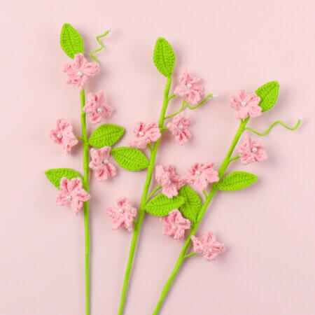 Hand woven - Knitted - Cherry Blossoms - Bouquet - Decorations -01.