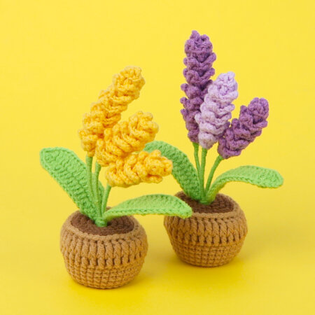 Hand woven - Knitted - Lavender - Potted Plants - Decorations -01.